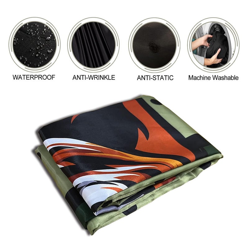 CapeshionPro Barber Capes Hair Cutting Capes Salon Stylist Capes with Snaps Waterproof Professional Large Barber Hairdresser Gown Cape- 63”× 56”(TIGER) - Image 4